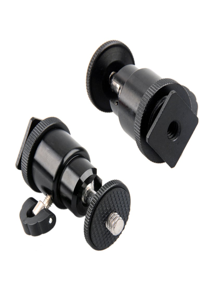 ANDOER Aluminium Alloy Mini Ball Head 1/4" Mount with Flash Shoe for DSLR SLR DC Camera Mini DV Monitor etc - Image 5
